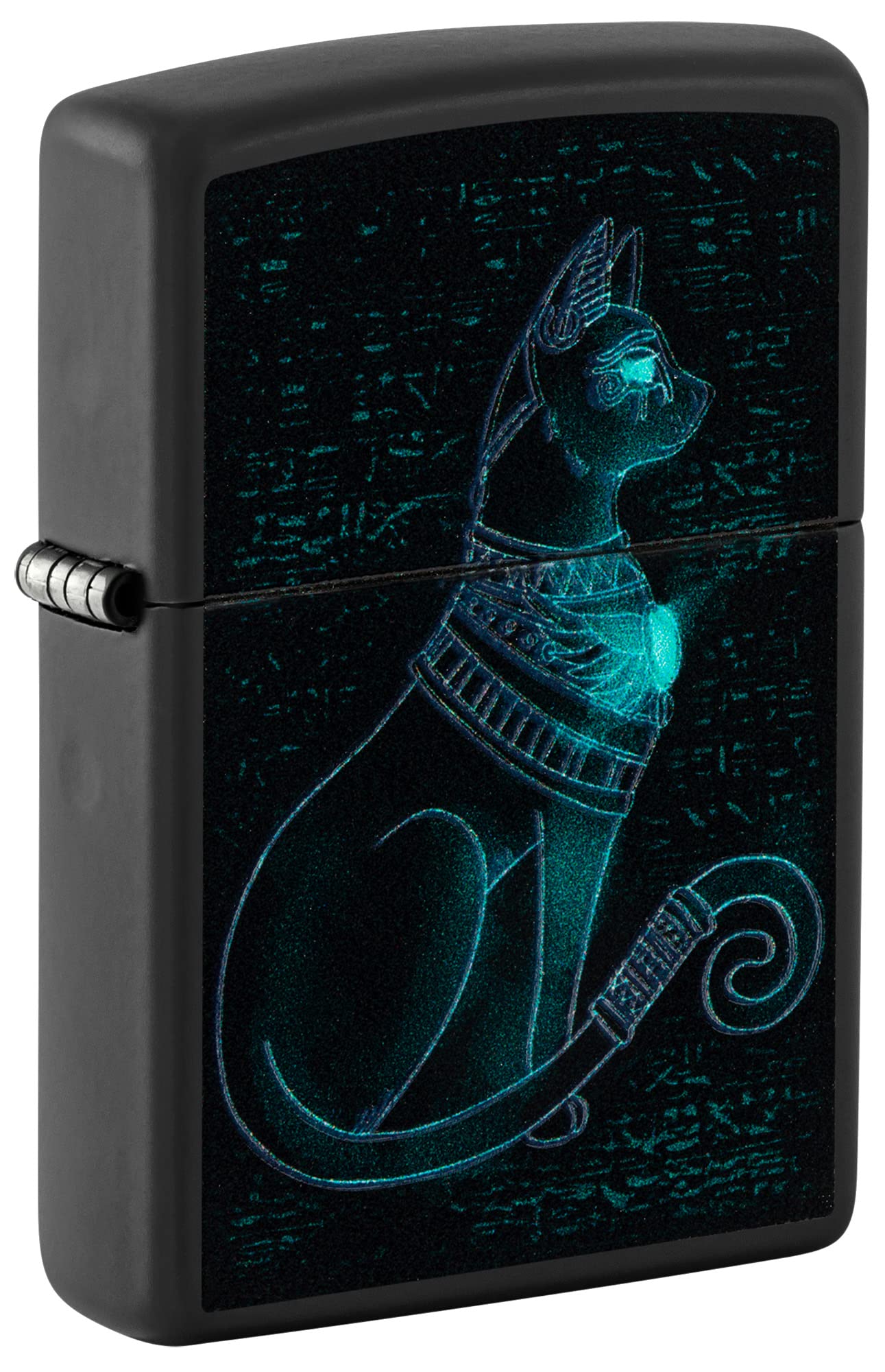 Foto 1 | Encendedor Zippo Black Light, Diseño De Gato Espiritual, Negro Mate - Venta Internacional.