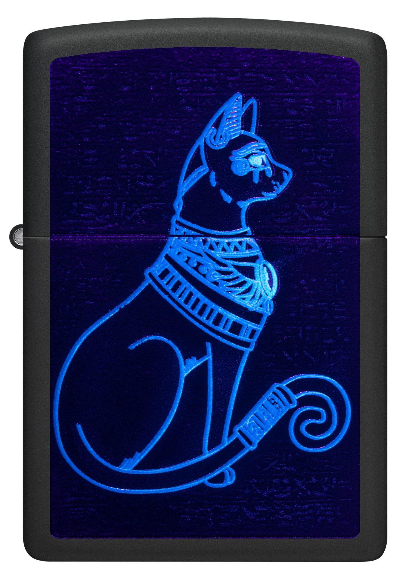 Foto 3 pulgar | Encendedor Zippo Black Light, Diseño De Gato Espiritual, Negro Mate - Venta Internacional.