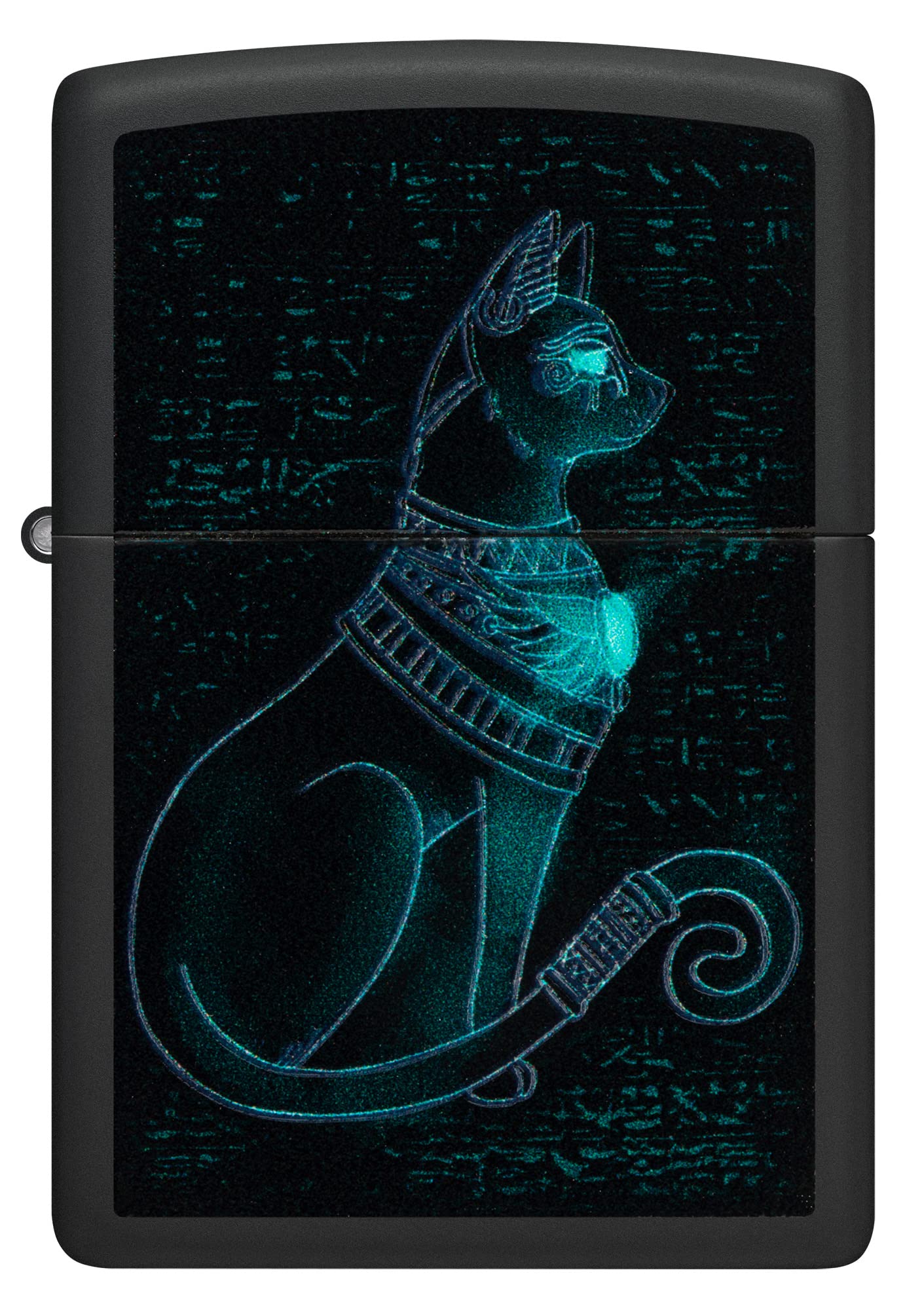 Foto 4 pulgar | Encendedor Zippo Black Light, Diseño De Gato Espiritual, Negro Mate - Venta Internacional.