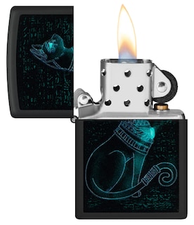 Foto 4 | Encendedor Zippo Black Light, Diseño De Gato Espiritual, Negro Mate - Venta Internacional.