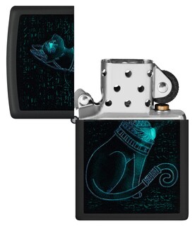 Foto 5 | Encendedor Zippo Black Light, Diseño De Gato Espiritual, Negro Mate - Venta Internacional.