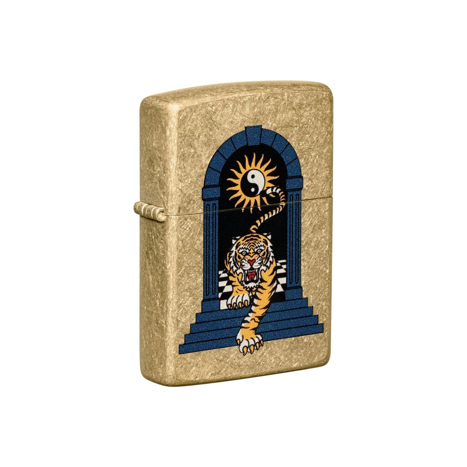 Encendedor De Bolsillo Zippo Con Diseño De Tatuaje De Tigre, Latón Moldeado - Venta Internacional.