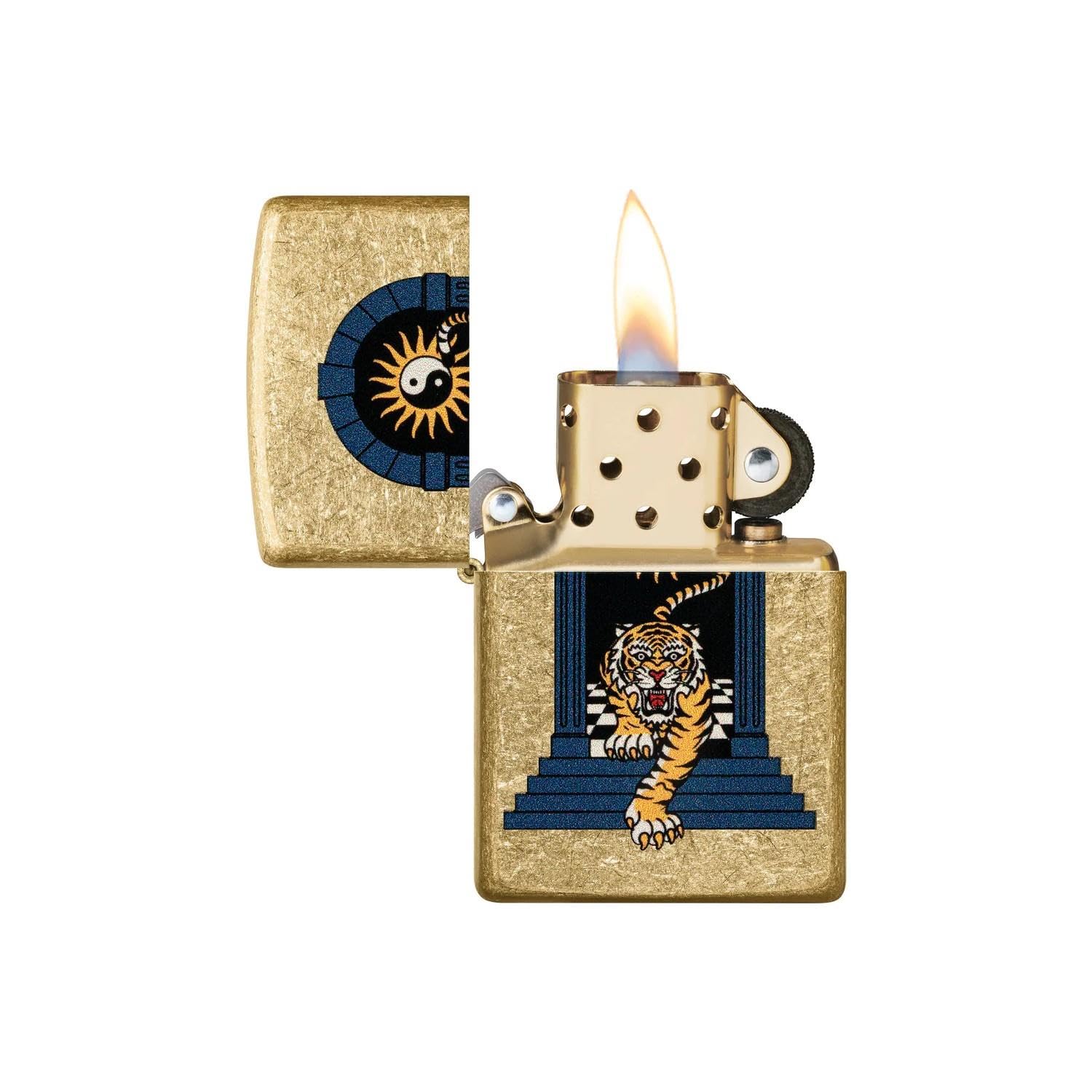 Foto 4 pulgar | Encendedor De Bolsillo Zippo Con Diseño De Tatuaje De Tigre, Latón Moldeado - Venta Internacional.