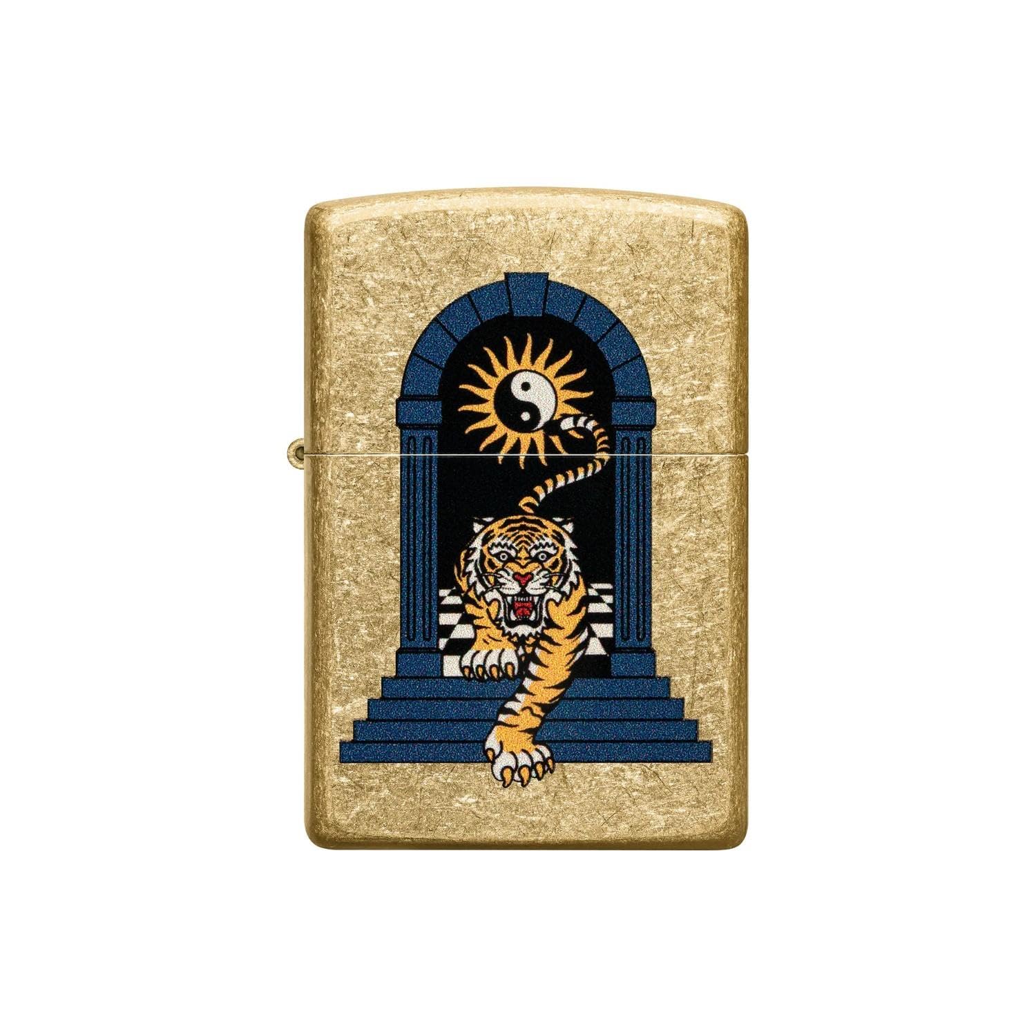 Foto 5 pulgar | Encendedor De Bolsillo Zippo Con Diseño De Tatuaje De Tigre, Latón Moldeado - Venta Internacional.
