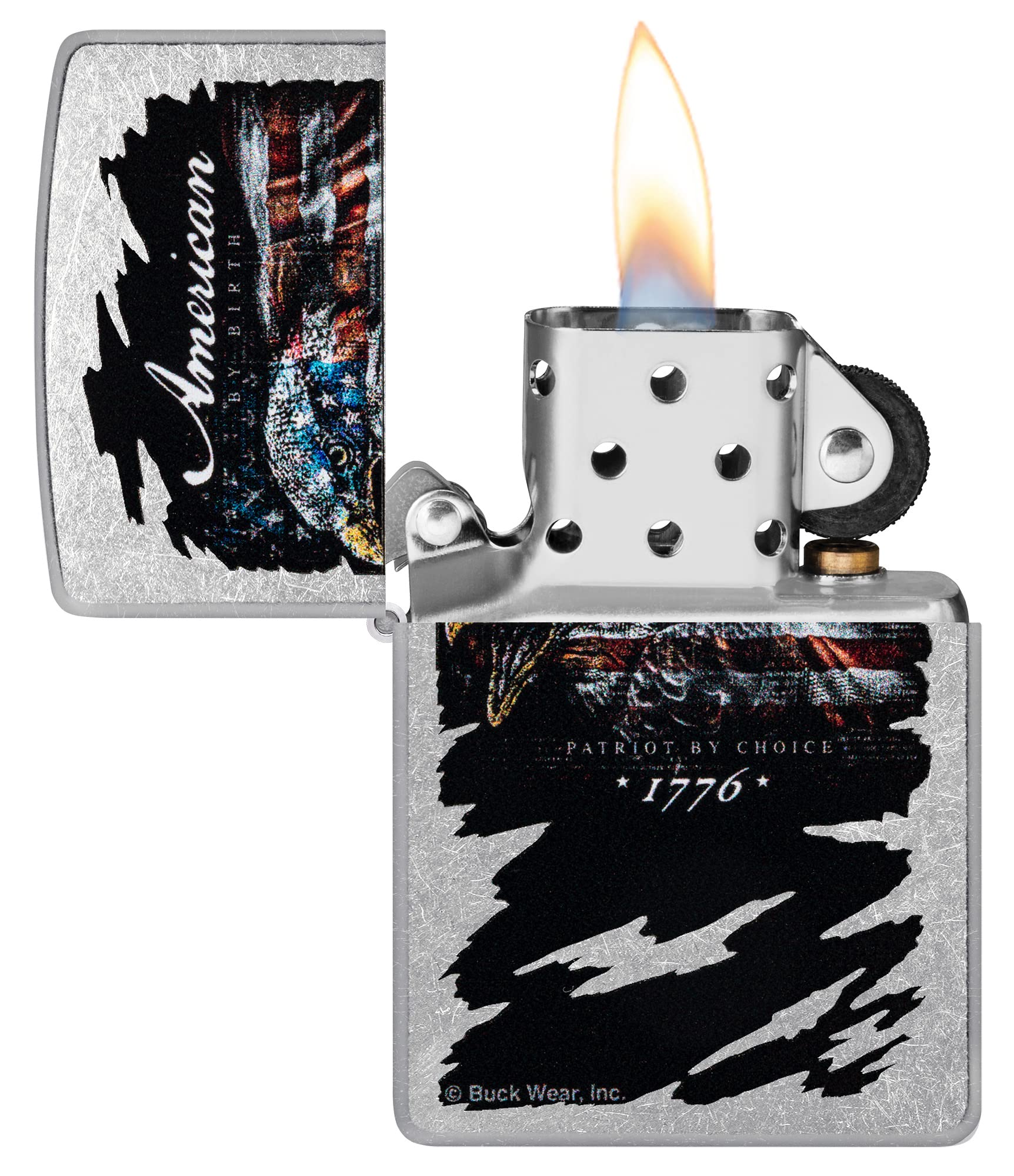 Foto 4 pulgar | Mechero De Bolsillo Con Cierre Zippo, Diseño De Bandera De Águila, Color Cromo - Venta Internacional.