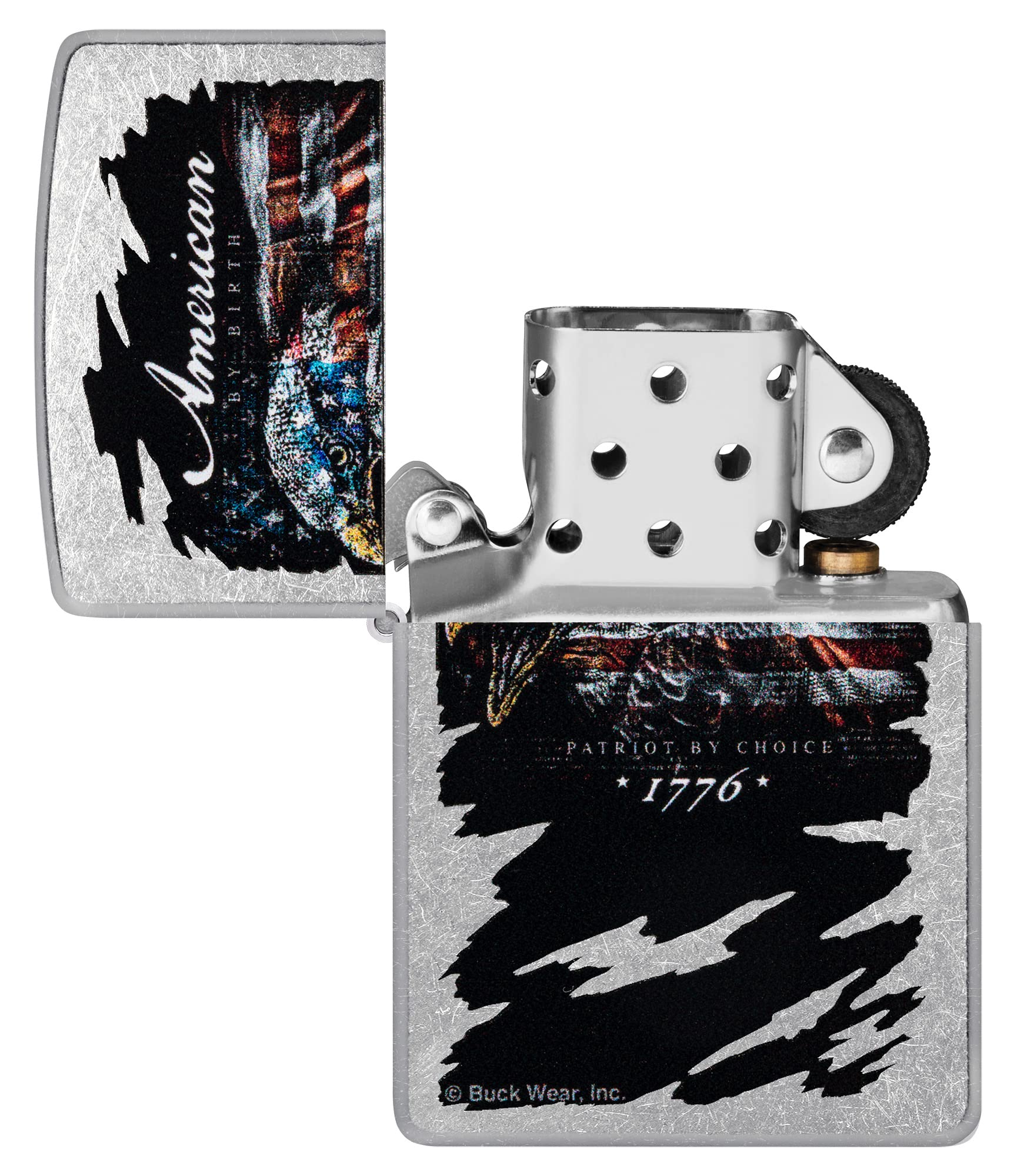 Foto 4 | Mechero De Bolsillo Con Cierre Zippo, Diseño De Bandera De Águila, Color Cromo - Venta Internacional.