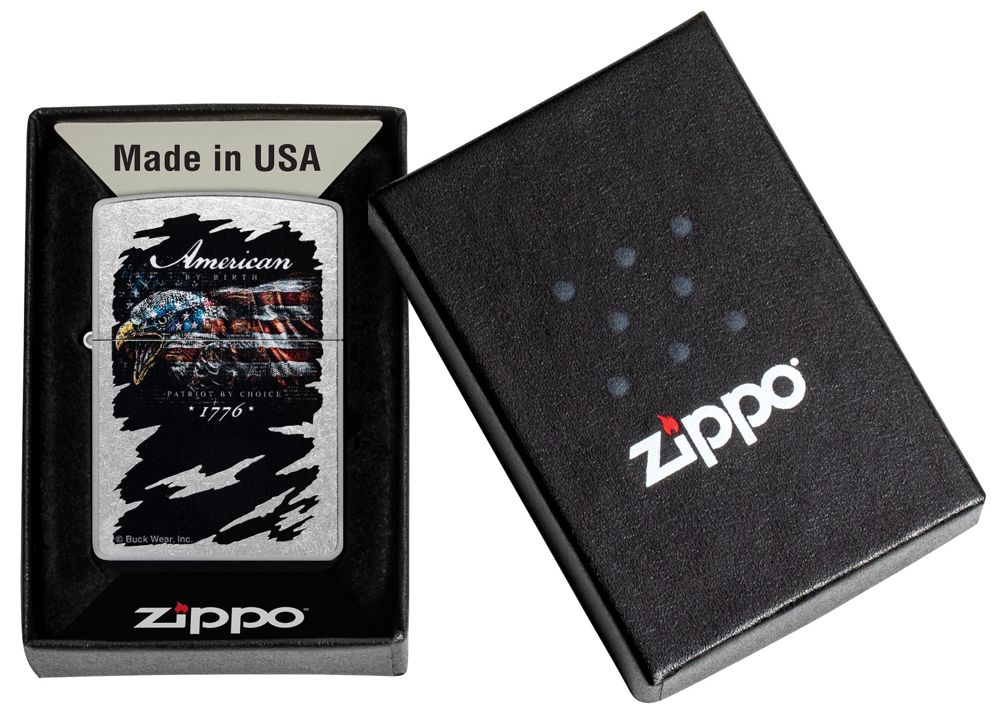 Foto 7 pulgar | Mechero De Bolsillo Con Cierre Zippo, Diseño De Bandera De Águila, Color Cromo - Venta Internacional.