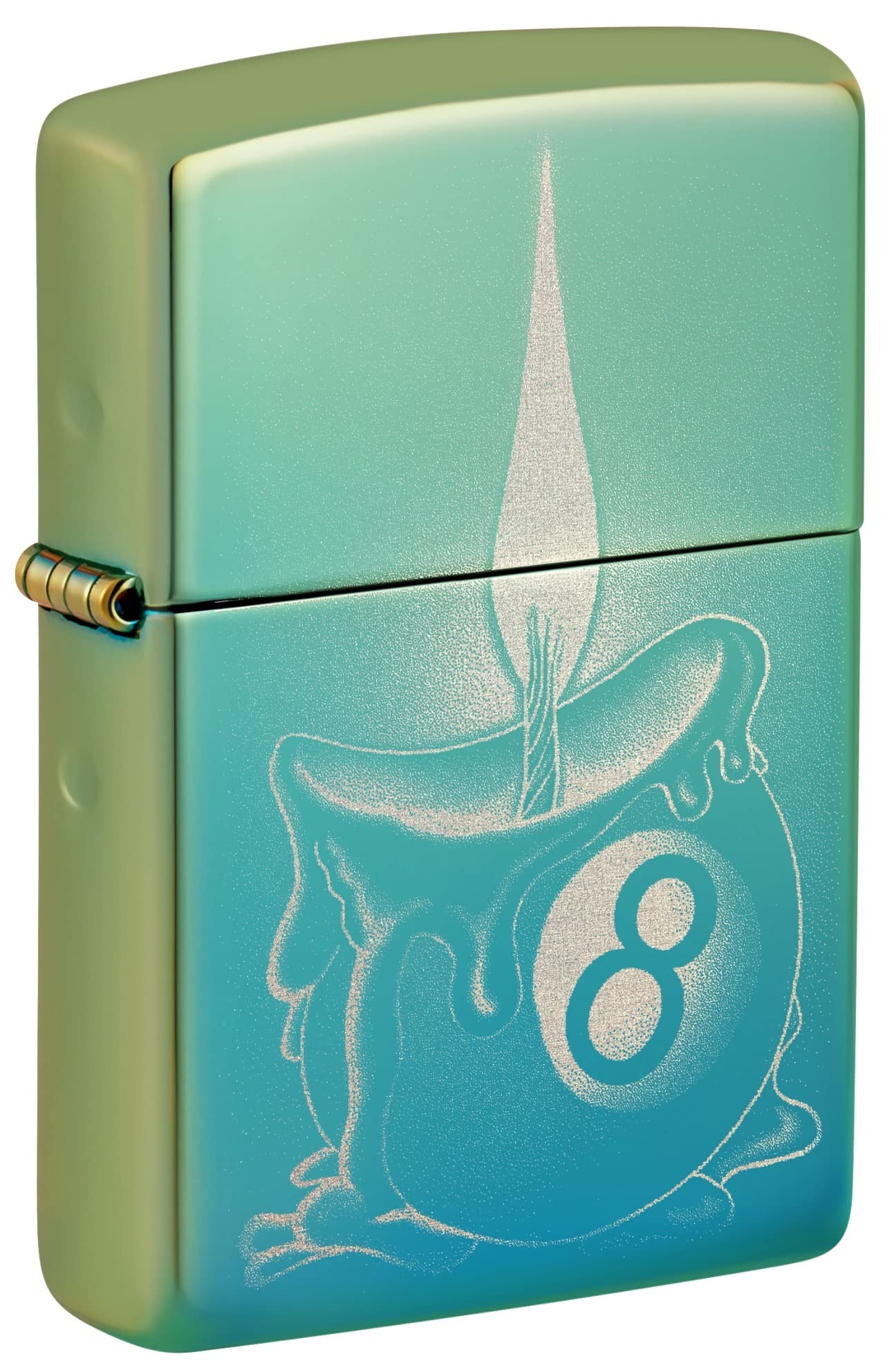 Mechero De Bolsillo Zippo Con Diseño De Ocho Bolas, Diseño De Tatuaje, Color Verde Azulado - Venta Internacional.