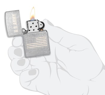 Foto 5 | Encendedor De Bolsillo Zippo Con La Bandera Estadounidense Grabada Con Láser - Venta Internacional.