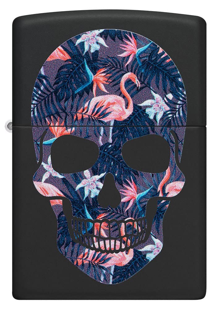 Foto 2 | Mechero De Bolsillo Zippo Con Diseño De Calavera De Flamenco, Negro Mate - Venta Internacional.