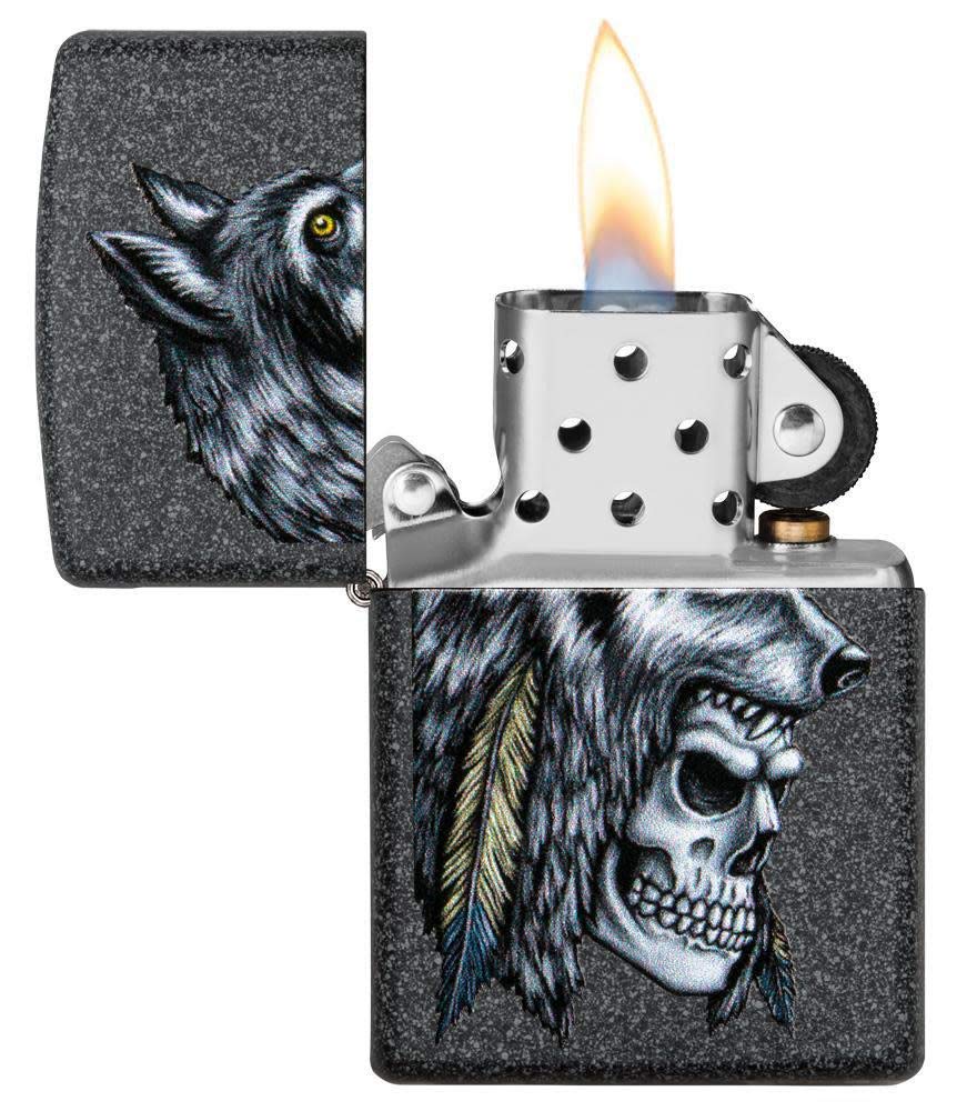 Foto 4 pulgar | Mechero De Bolsillo Zippo, Diseño De Calavera De Lobo, Piedra De Hierro - Venta Internacional.