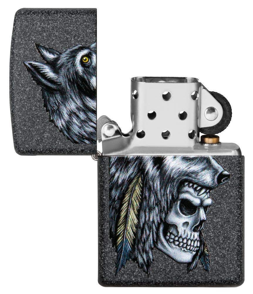 Foto 5 pulgar | Mechero De Bolsillo Zippo, Diseño De Calavera De Lobo, Piedra De Hierro - Venta Internacional.