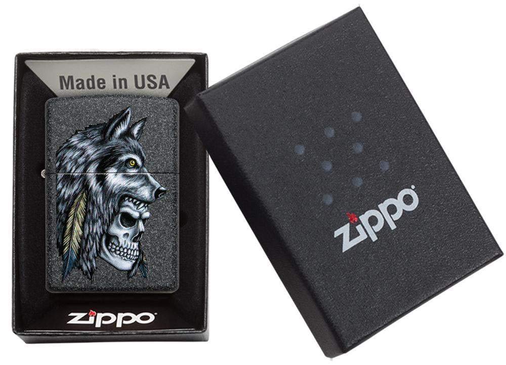 Foto 7 pulgar | Mechero De Bolsillo Zippo, Diseño De Calavera De Lobo, Piedra De Hierro - Venta Internacional.