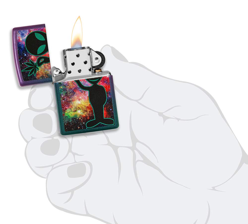 Foto 5 | Mechero De Bolsillo Zippo Alien Galaxy Design, Color Morado Iridiscente - Venta Internacional.