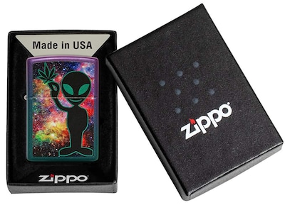 Foto 6 | Mechero De Bolsillo Zippo Alien Galaxy Design, Color Morado Iridiscente - Venta Internacional.