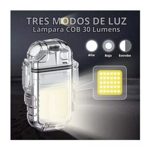 Foto 3 | Plasma Recargable Usb C Impermeable Lampara Belug, Transparente/negro