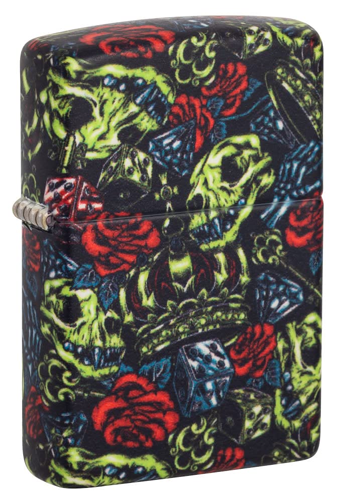 Diseño De Corona De Calavera Zippo Más Clara Que Brilla En La Oscuridad, 540 Colores - Venta Internacional.