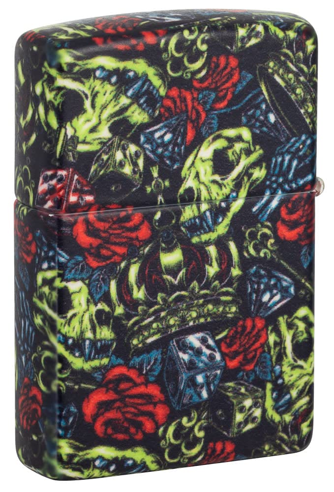 Foto 3 pulgar | Diseño De Corona De Calavera Zippo Más Clara Que Brilla En La Oscuridad, 540 Colores - Venta Internacional.