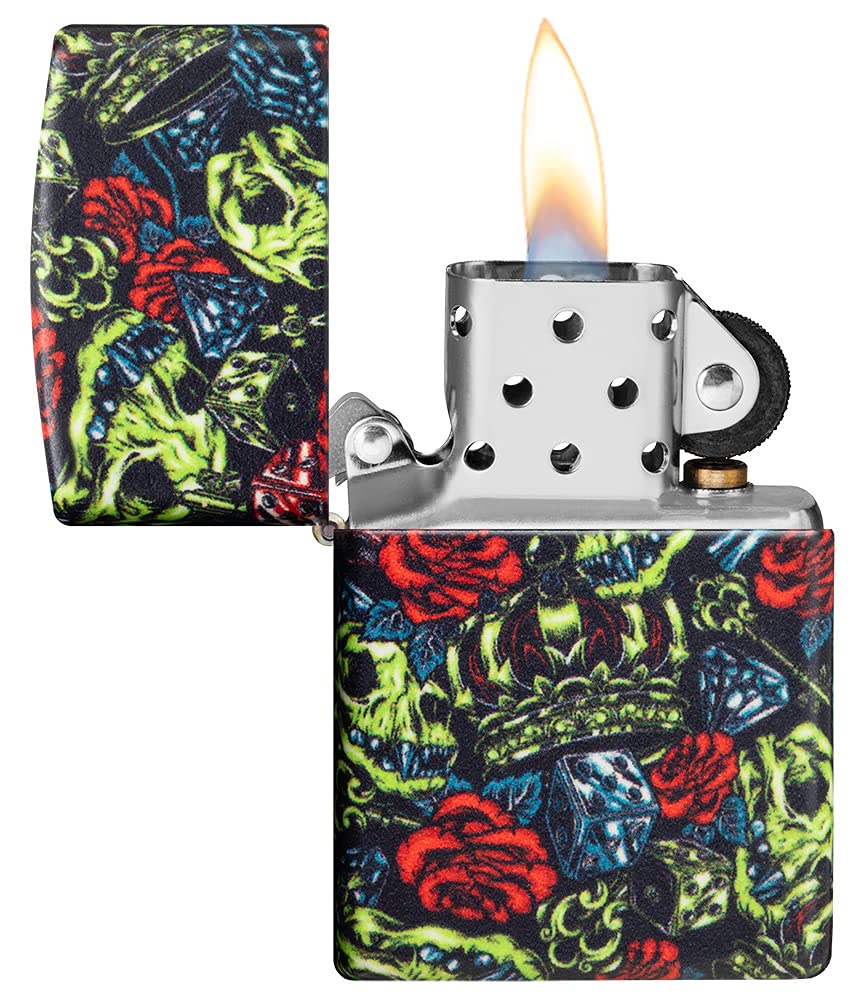 Foto 5 pulgar | Diseño De Corona De Calavera Zippo Más Clara Que Brilla En La Oscuridad, 540 Colores - Venta Internacional.
