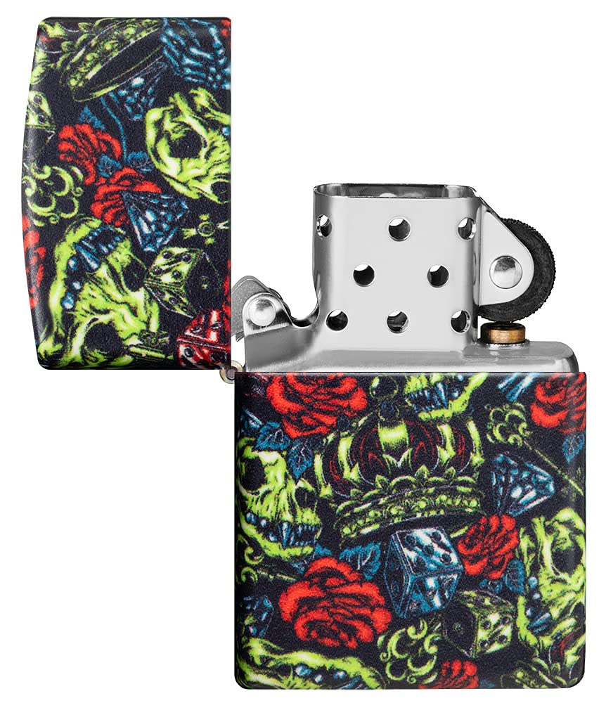 Foto 5 | Diseño De Corona De Calavera Zippo Más Clara Que Brilla En La Oscuridad, 540 Colores - Venta Internacional.