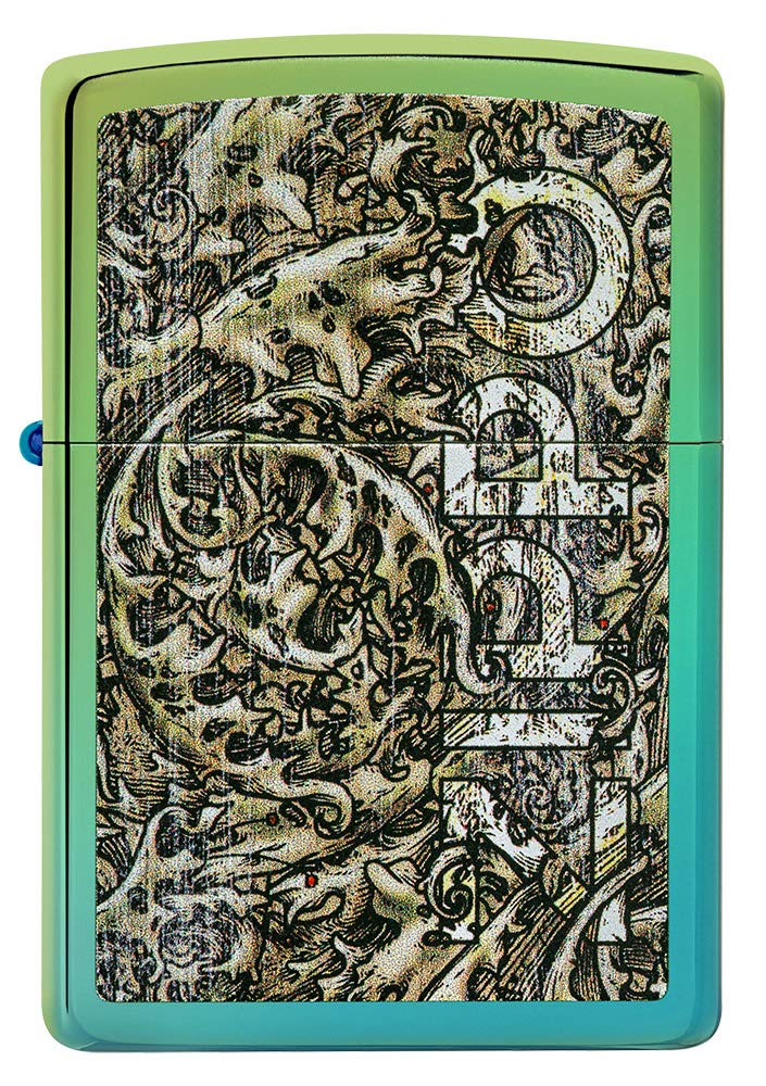 Foto 3 pulgar | Encendedor De Bolsillo Zippo, Diseño De Filigrana Envejecida, Color Verde Azulado - Venta Internacional.
