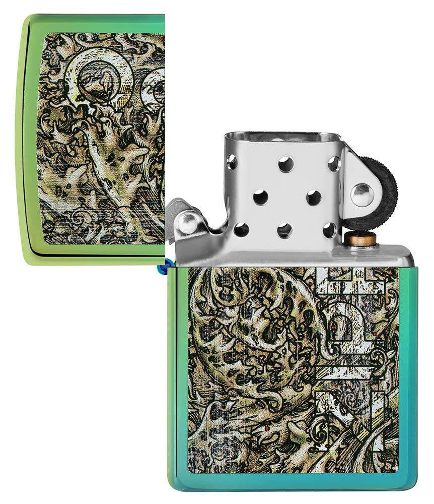 Foto 4 | Encendedor De Bolsillo Zippo, Diseño De Filigrana Envejecida, Color Verde Azulado - Venta Internacional.