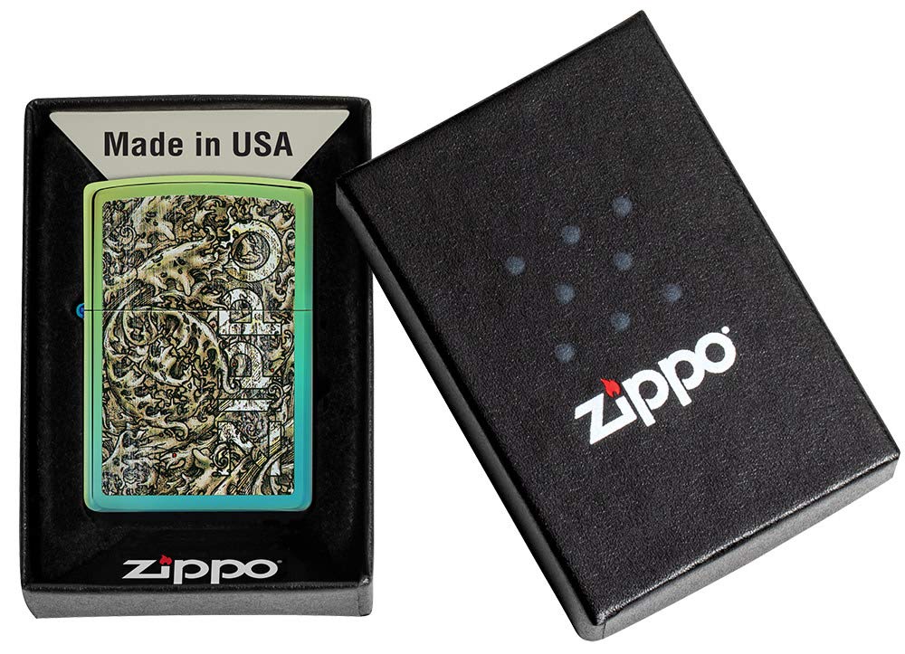 Foto 7 pulgar | Encendedor De Bolsillo Zippo, Diseño De Filigrana Envejecida, Color Verde Azulado - Venta Internacional.