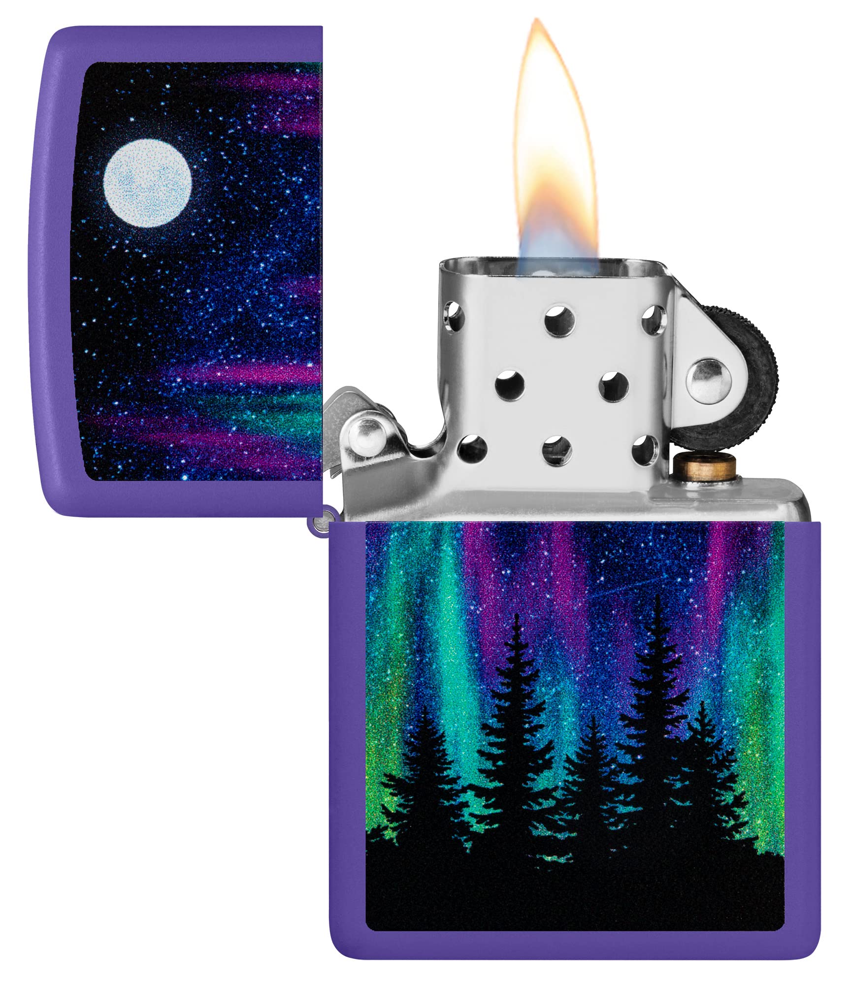 Foto 4 pulgar | Mechero De Bolsillo Zippo, Diseño De La Aurora Boreal, Morado Mate - Venta Internacional.