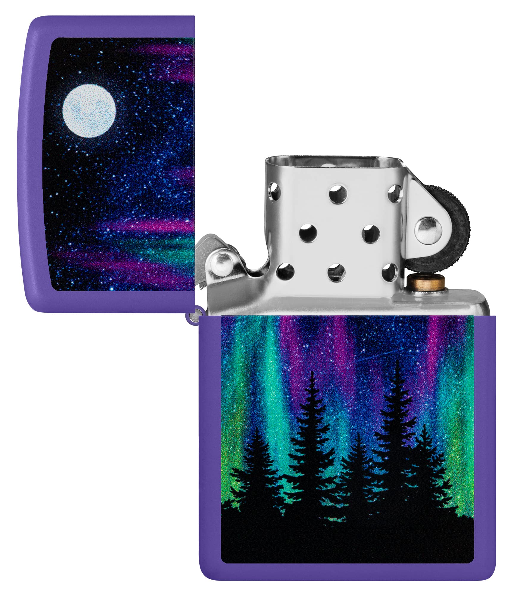 Foto 5 pulgar | Mechero De Bolsillo Zippo, Diseño De La Aurora Boreal, Morado Mate - Venta Internacional.