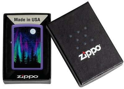 Foto 6 | Mechero De Bolsillo Zippo, Diseño De La Aurora Boreal, Morado Mate - Venta Internacional.