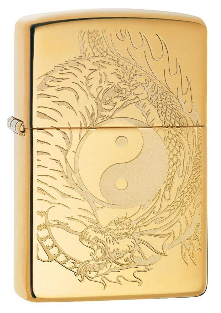 Encendedor De Bolsillo Zippo Con Diseño De Tigre Y Dragón - Venta Internacional.