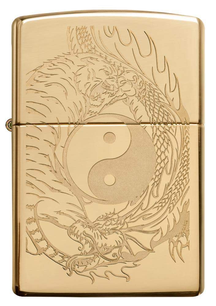 Foto 2 | Encendedor De Bolsillo Zippo Con Diseño De Tigre Y Dragón - Venta Internacional.
