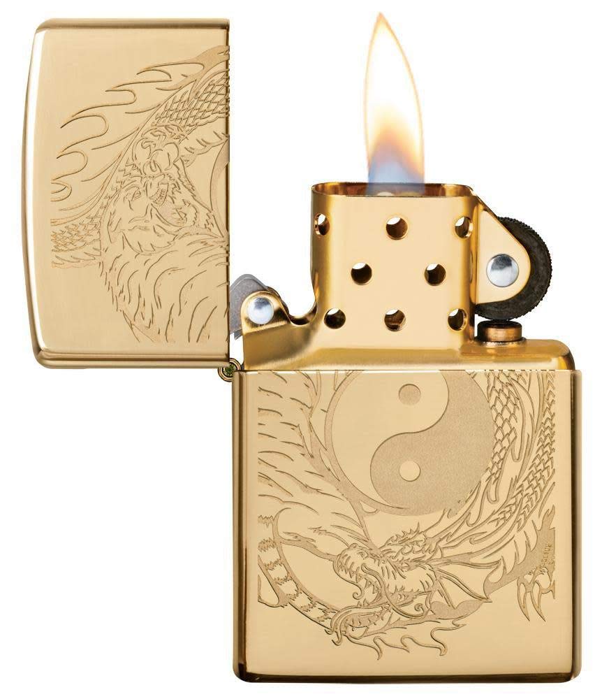Foto 3 | Encendedor De Bolsillo Zippo Con Diseño De Tigre Y Dragón - Venta Internacional.