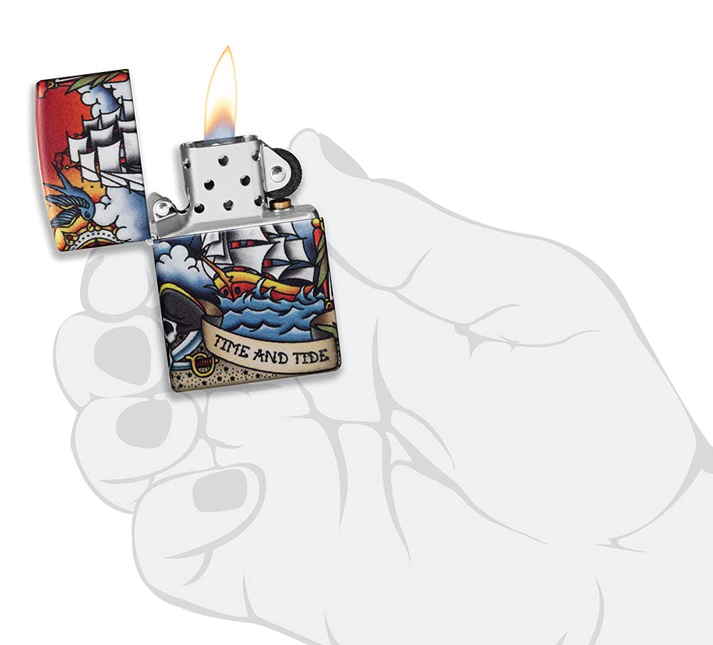 Foto 6 pulgar | Mechero De Bolsillo Zippo 540 Con Diseño De Tatuaje Náutico - Venta Internacional.