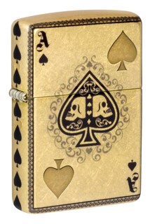 Foto 2 | Mechero De Bolsillo Zippo Ace Of Skulls Design 540, Latón Rugoso - Venta Internacional.