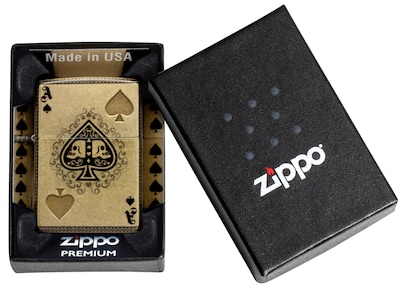 Foto 6 | Mechero De Bolsillo Zippo Ace Of Skulls Design 540, Latón Rugoso - Venta Internacional.