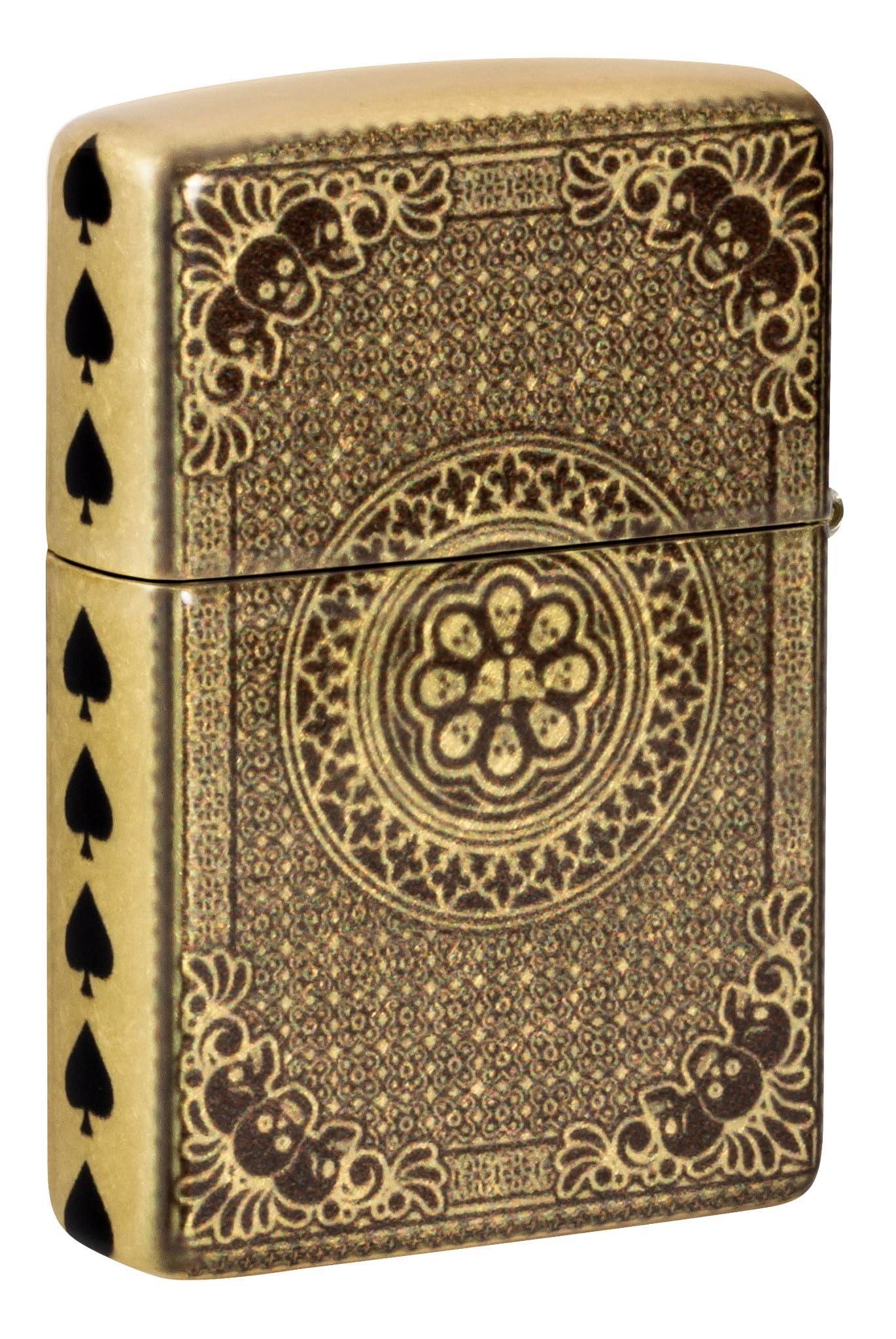 Foto 7 | Mechero De Bolsillo Zippo Ace Of Skulls Design 540, Latón Rugoso - Venta Internacional.