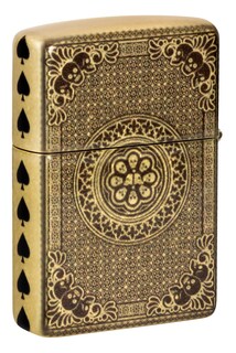 Foto 7 | Mechero De Bolsillo Zippo Ace Of Skulls Design 540, Latón Rugoso - Venta Internacional.