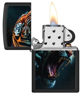 Foto 3 | Encendedor De Bolsillo Zippo Tiger Roar Design, Negro Mate - Venta Internacional.
