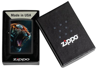 Foto 5 | Encendedor De Bolsillo Zippo Tiger Roar Design, Negro Mate - Venta Internacional.