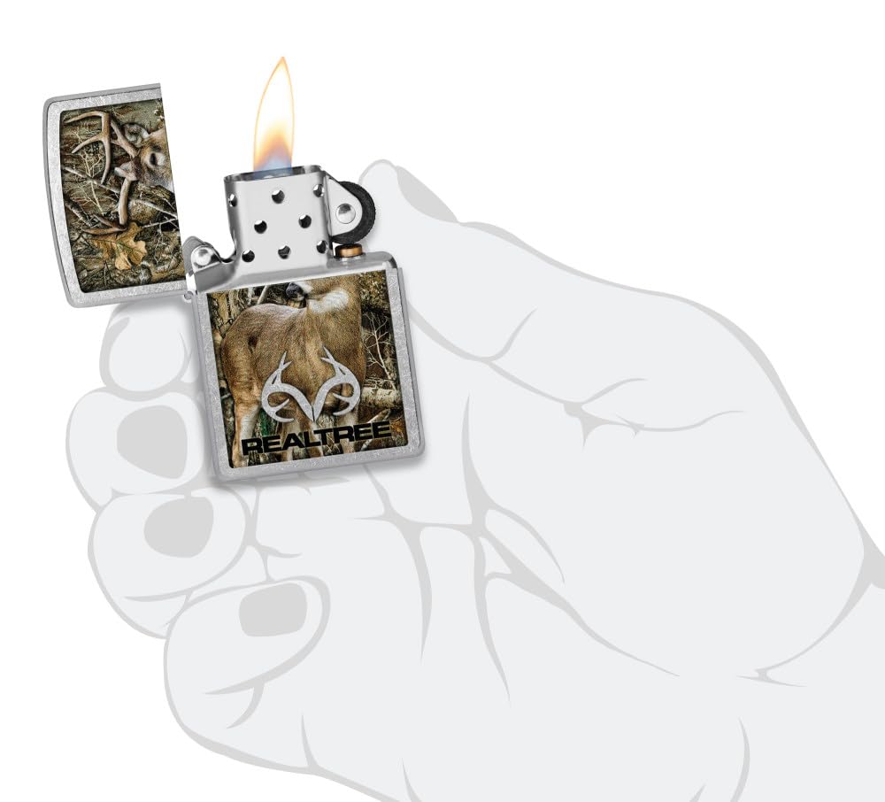 Foto 4 | Mechero De Bolsillo Zippo Realtree Buck Design Street Chrome - Venta Internacional.