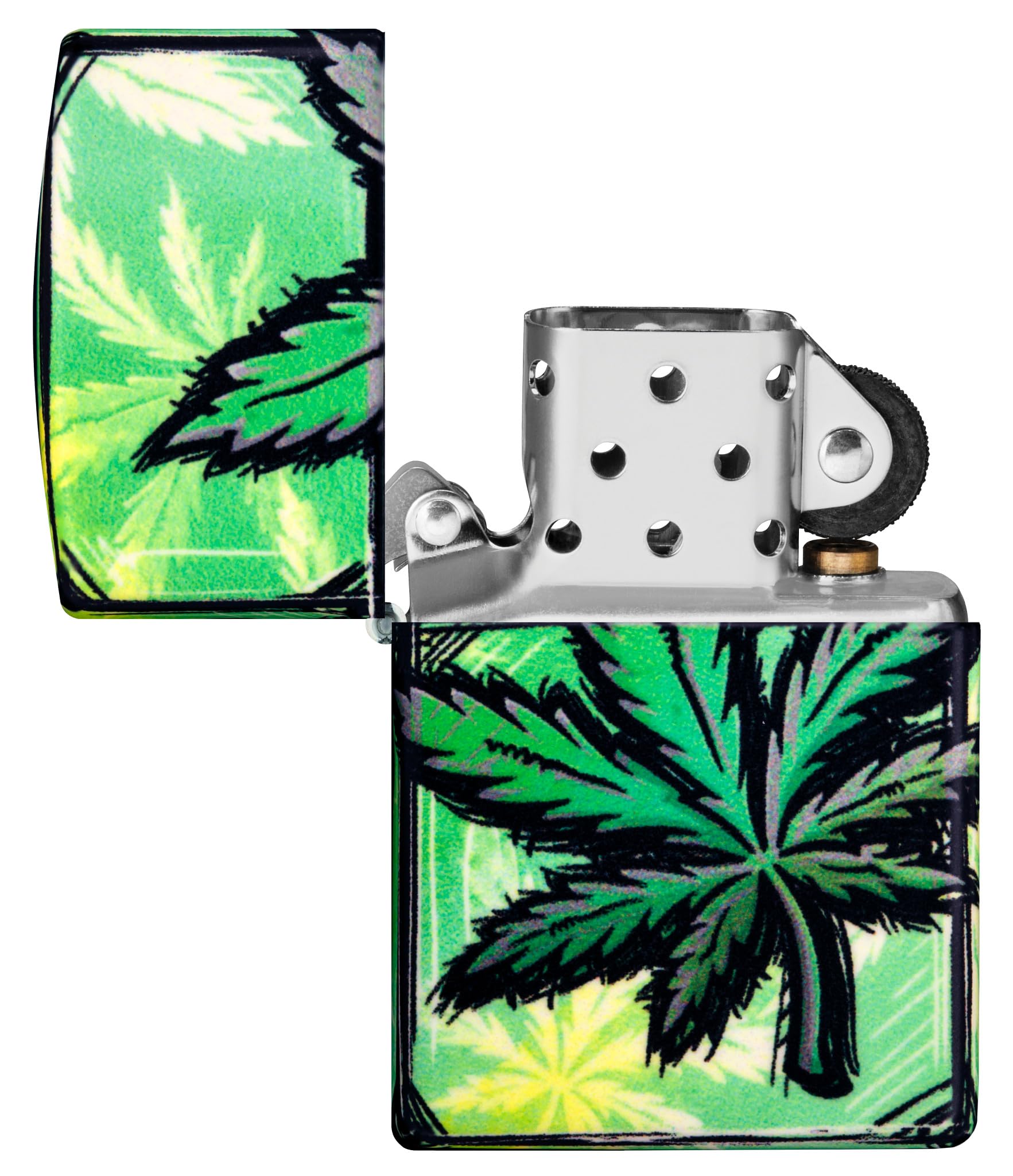 Foto 5 pulgar | Mechero De Bolsillo Zippo Con Diseño De Hojas Brillantes, 540 Colores Brillantes - Venta Internacional.