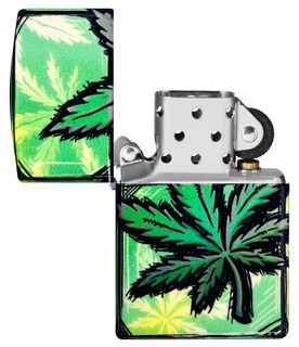 Foto 4 | Mechero De Bolsillo Zippo Con Diseño De Hojas Brillantes, 540 Colores Brillantes - Venta Internacional.