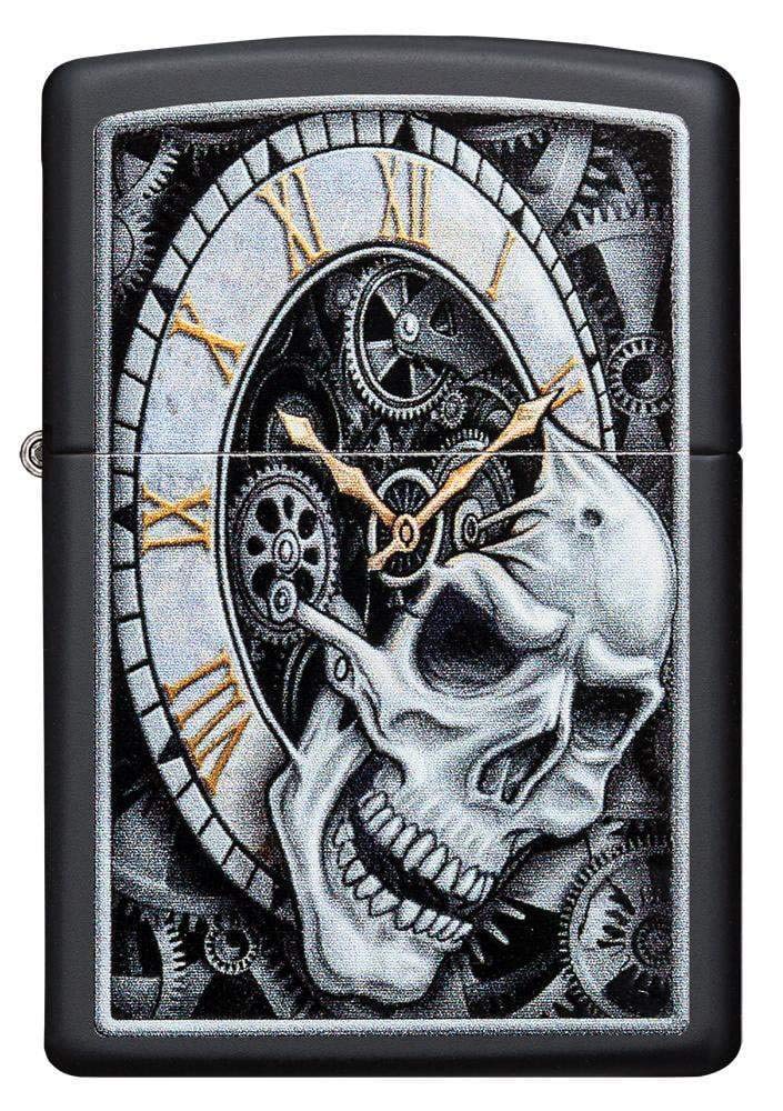 Foto 3 pulgar | Mechero De Bolsillo Con Diseño De Calavera Zippo, Negro Mate - Venta Internacional.