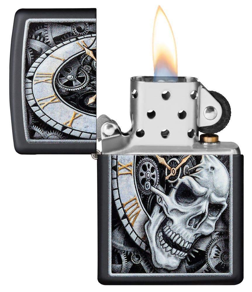 Foto 4 pulgar | Mechero De Bolsillo Con Diseño De Calavera Zippo, Negro Mate - Venta Internacional.