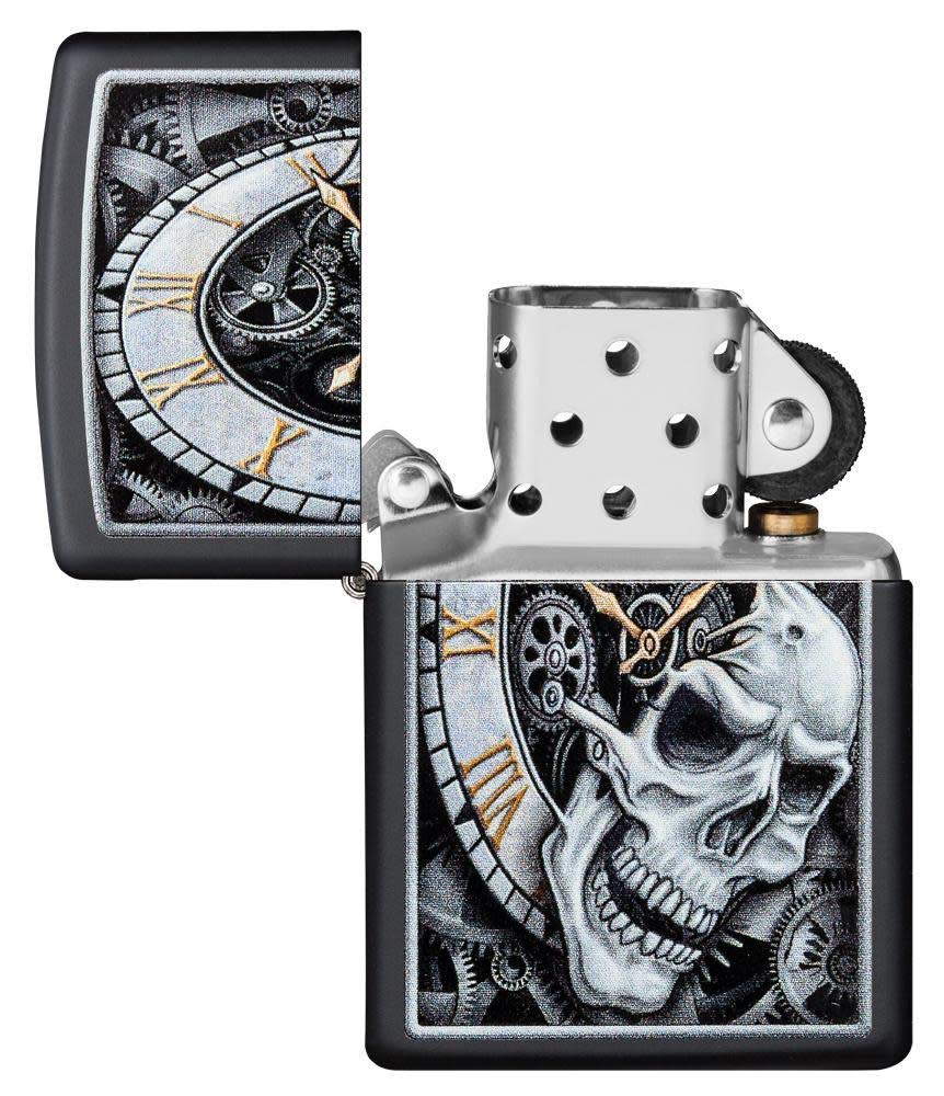 Foto 5 pulgar | Mechero De Bolsillo Con Diseño De Calavera Zippo, Negro Mate - Venta Internacional.