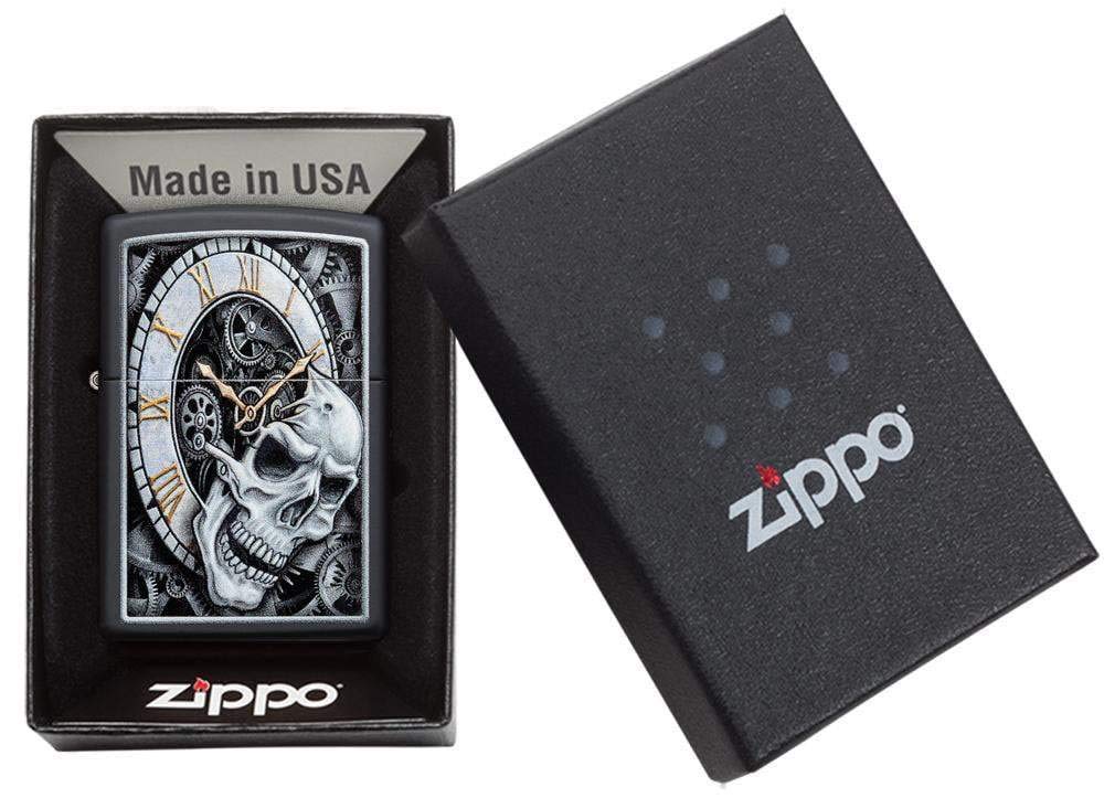 Foto 7 pulgar | Mechero De Bolsillo Con Diseño De Calavera Zippo, Negro Mate - Venta Internacional.
