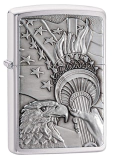 Foto 1 | Emblema Zippo Patriotic Eagle En Cromo Cepillado Para Encendedor De Bolsillo - Venta Internacional.
