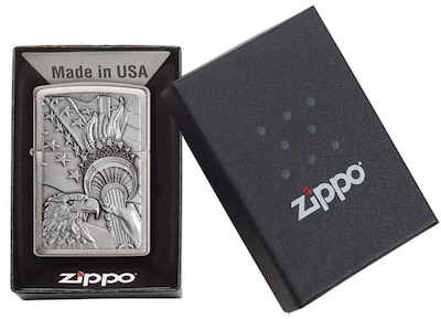 Foto 7 | Emblema Zippo Patriotic Eagle En Cromo Cepillado Para Encendedor De Bolsillo - Venta Internacional.