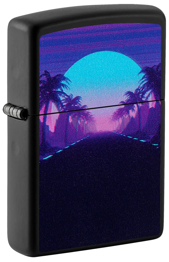 Foto 2 pulgar | Mechero De Bolsillo Zippo Sunset Black Light Design Black Mate - Venta Internacional